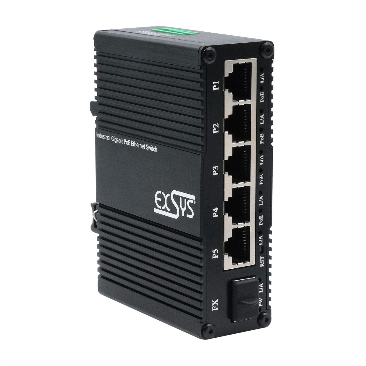 Exsys EX-62030MPOE-SFP Mini Industrie Switch 5+1x Gigabit SFP PoE+ Web-Managed