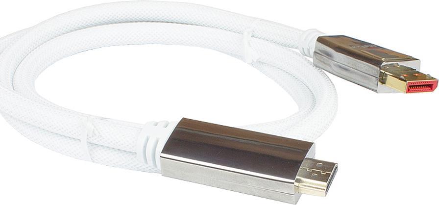 PYT M0225 DP 1.4 auf HDMI 2.0 A Stecker, Nylon, 4K@60Hz, 10 m, weiß (GC-M0225)