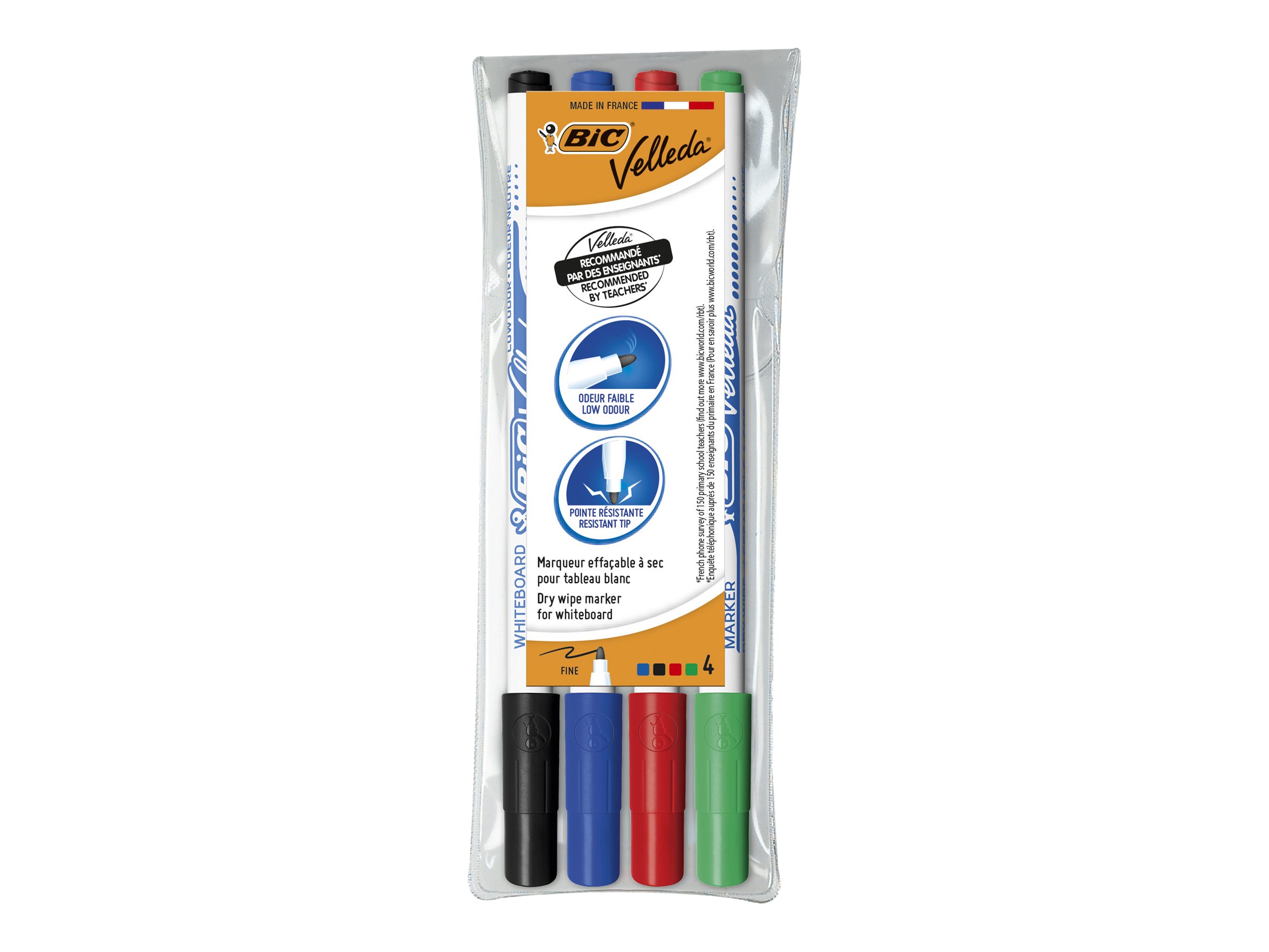 BIC VELLEDA 1721 Whiteboard-Marker 1,5 mm Rundspitze 4er Set
