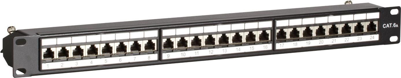 DSIT CAT 6a, STP Netzwerk-Patchpanel, 19”, 24-fach. (DS-Patch6a-24STP)