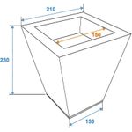 EUROPALMS Übertopf, naturzink, 25cm eckig (83051825)