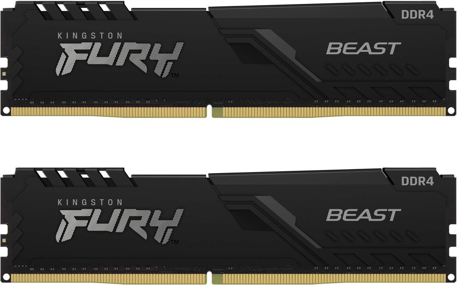 Kingston FURY Beast 16 GB Kit 2 x 8 GB DDR4 3600 MT/s CL17 DIMM 288-PIN Schwarz