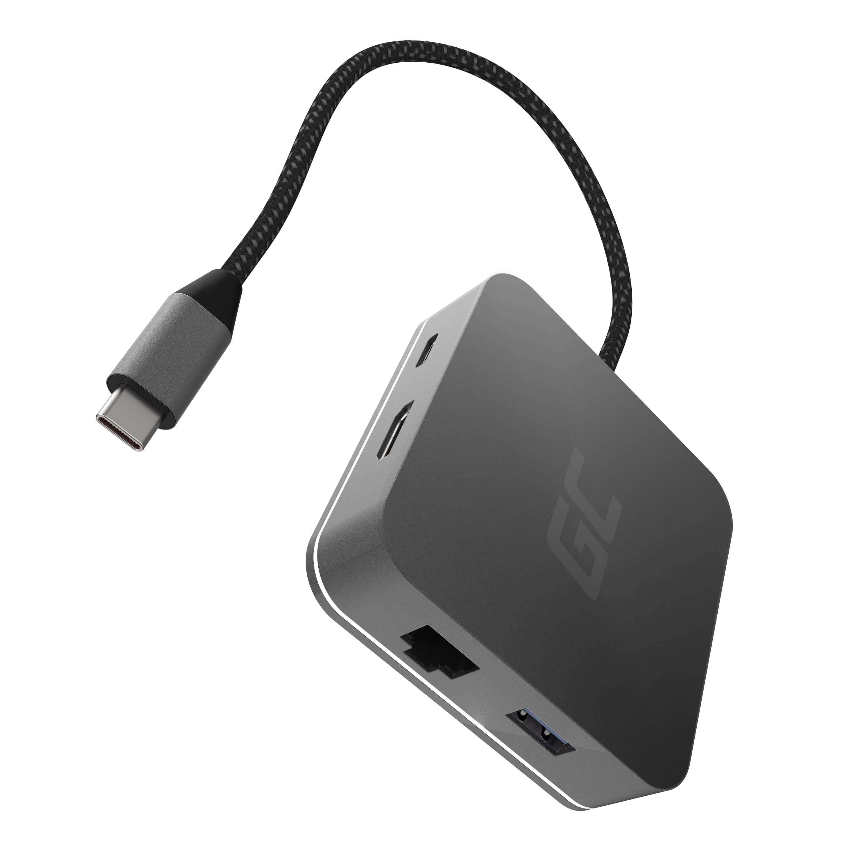 Green Cell HUB2 Dockingstation USB-C HDMI RJ-45 87 W Silber