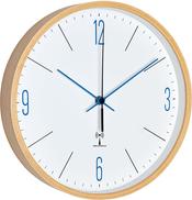 TFA Analoge Design Funkwanduhr mit Ahorn-Rahmen, Blau (60.3524.06)