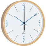 TFA Analoge Design Funkwanduhr mit Ahorn-Rahmen, Blau (60.3524.06)