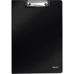 LEITZ Klemmbrett-Mappe Solid, DIN A4, Polyfoam, schwarz innen grau, mit starker Metall-Klemm-Mechanik, - 1 Stück (3962-10-95)