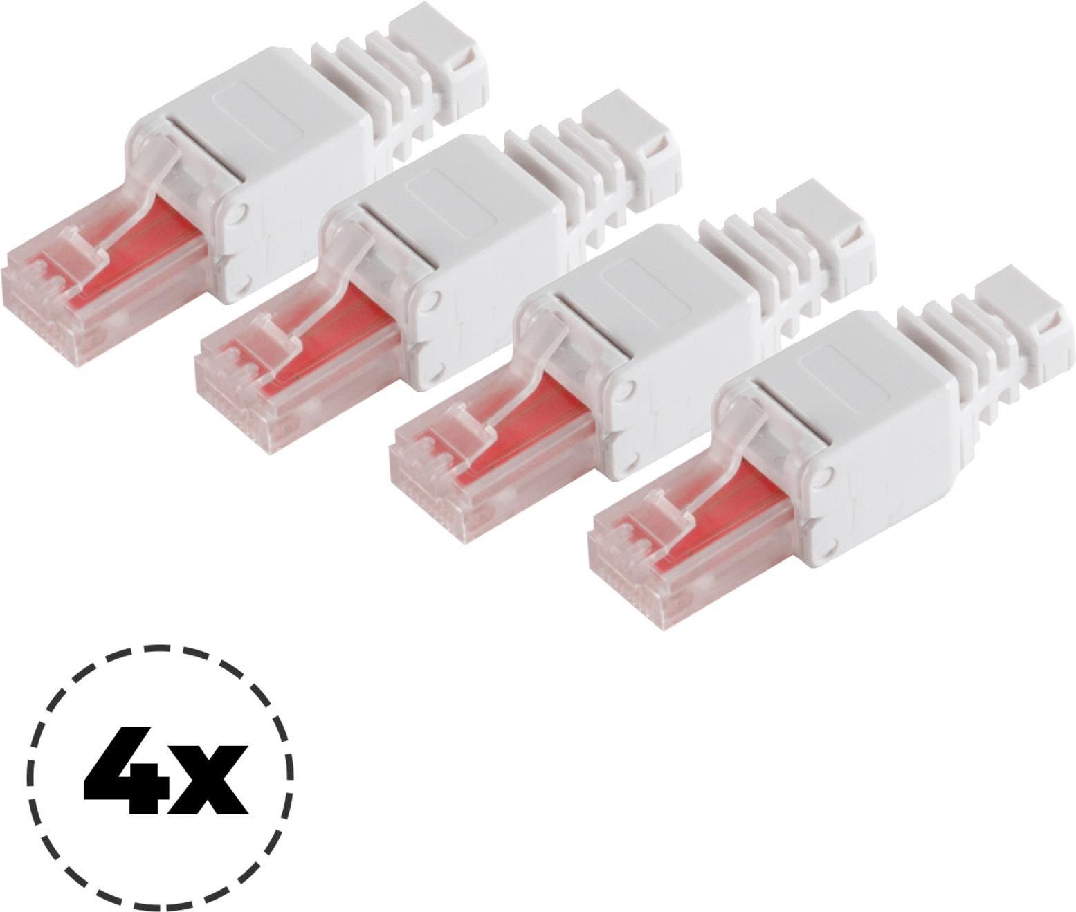 shiverpeaks ®-BASIC-S--cat. 6 Tool-less RJ45 Stecker mit Knickschutz ungeschirmt--VE4 (BS75011-4)