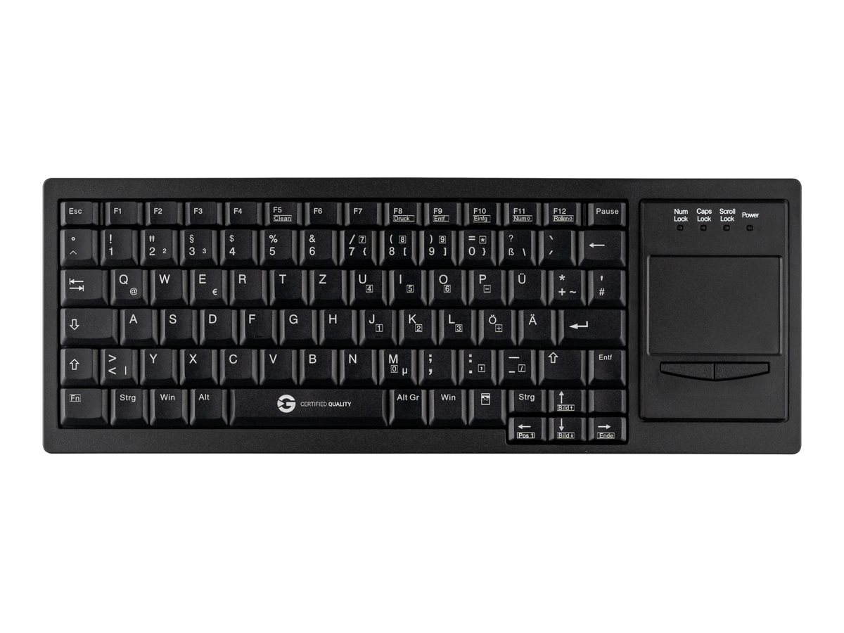 CleanType Xtra Touch WL Kabellose Tastatur mit Touchpad QWERTZ Deutsch Schwarz