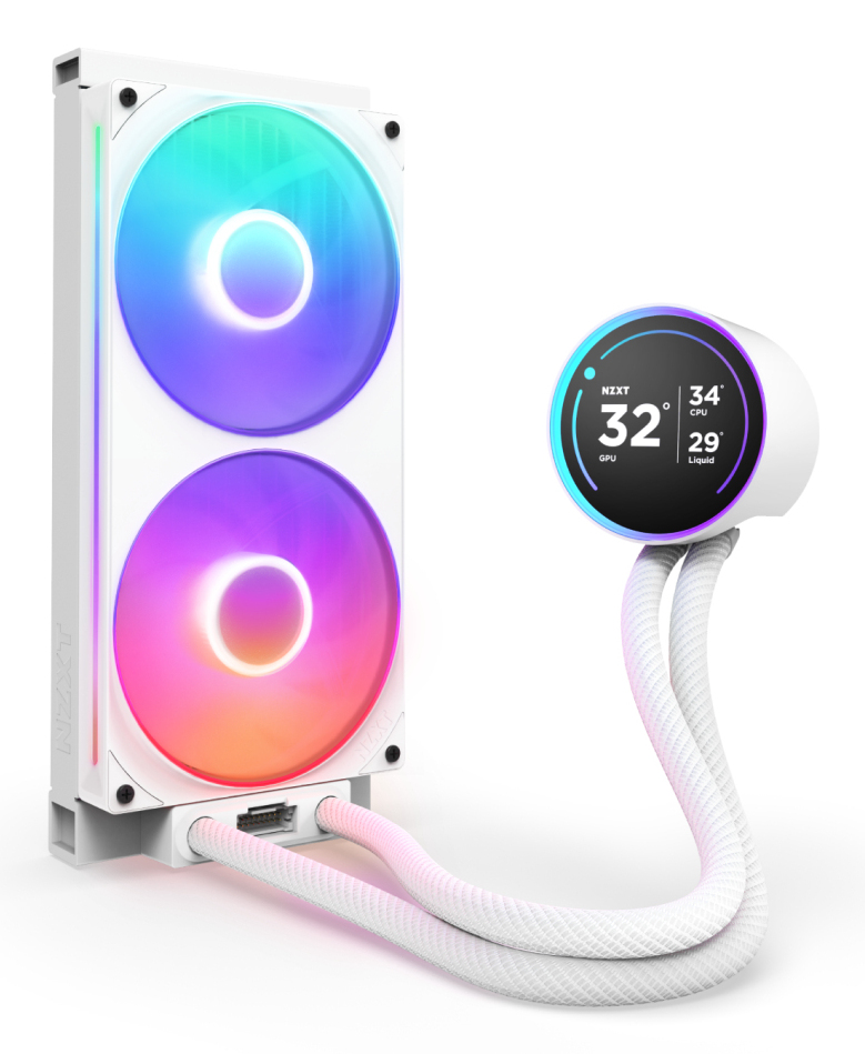 NZXT Kraken Elite 280 RGB Prozessor-Flüssigkeitskühlung mit LCD-Display 2x 140 mm Mattes Weiß