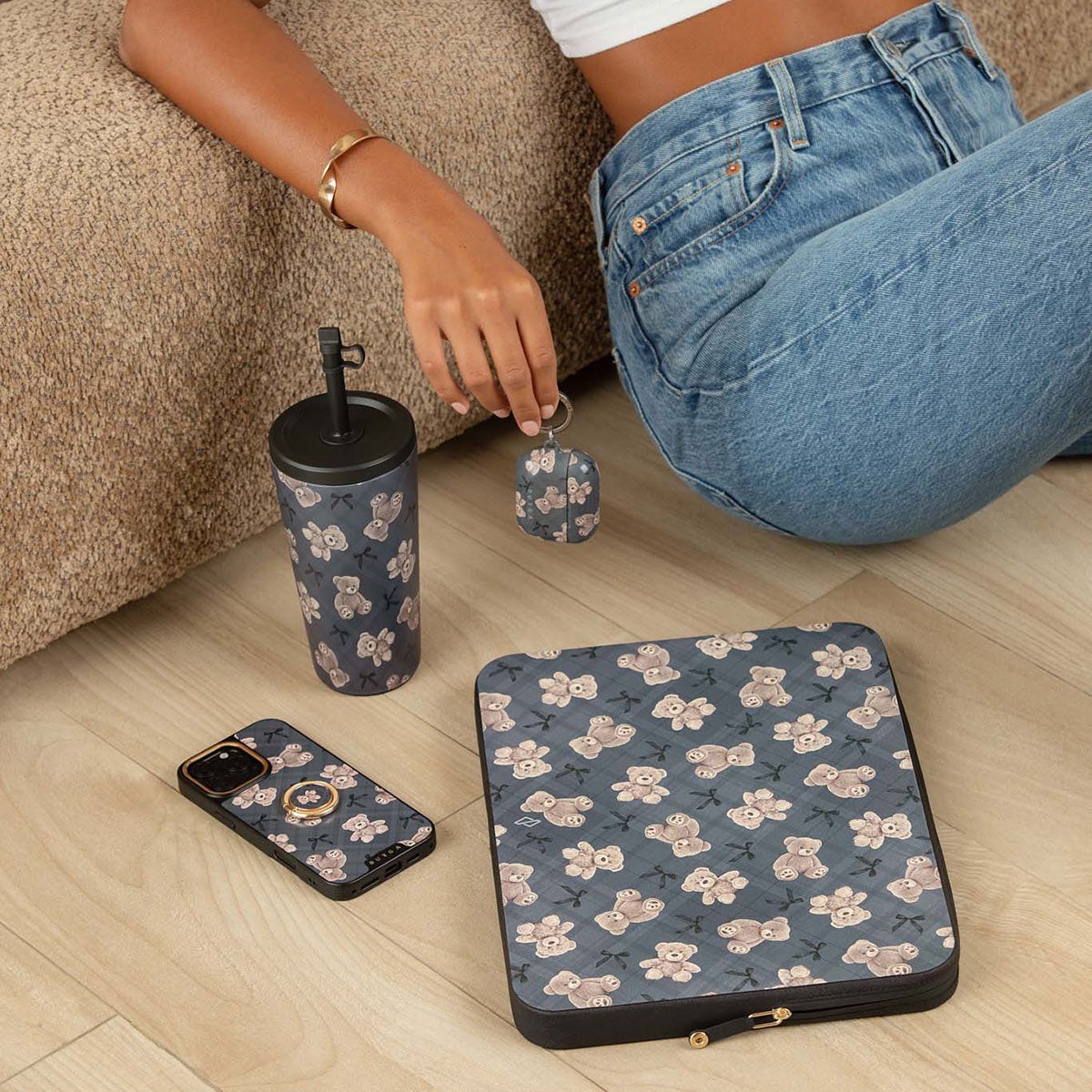 Burga Laptop Sleeve 14" BFF Schutzhülle Leder Grau