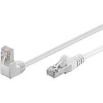 Wentronic Goobay CAT 5e Patchkabel 1x 90° gewinkelt, F/UTP, Weiß, 2 m - CCA Kupfergemisch, 1x RJ45-Stecker 90° (8P8C) (94179)