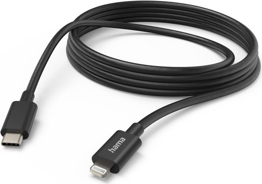 Hama Ladekabel, USB-C - Lightning, 3 m, Schwarz (00201599)