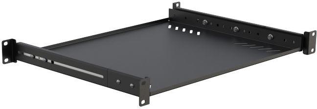 Lanview 19" D 600 Special Tray with side arms and sliding Black (LVR1U-SLIDE-600MM-BL)