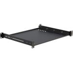 Lanview 19" D 600 Special Tray with side arms and sliding Black (LVR1U-SLIDE-600MM-BL)