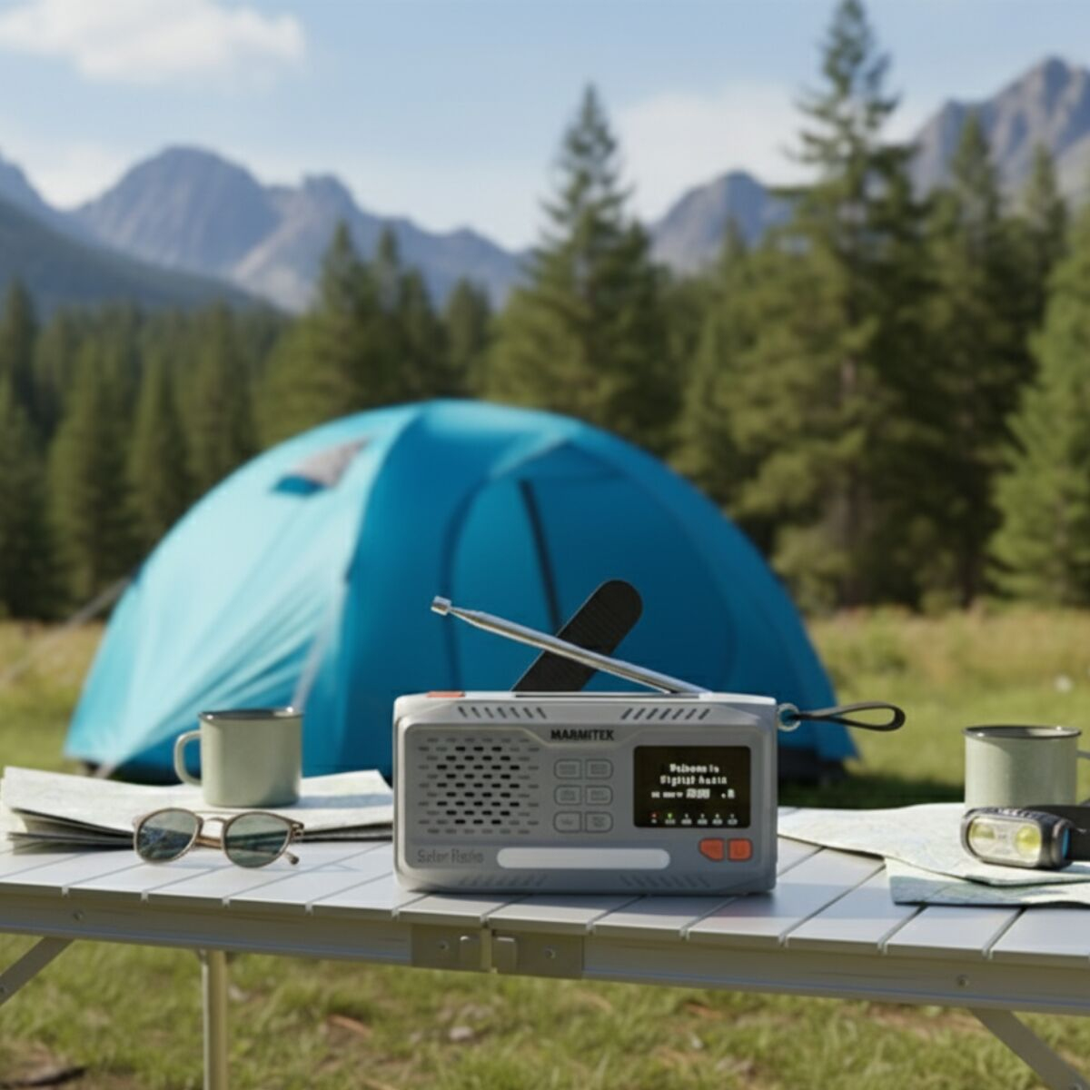 Marmitek RESQ100 Tragbares Outdoor-Radio DAB+/FM Bluetooth Solarpanel 4500 mAh Grau