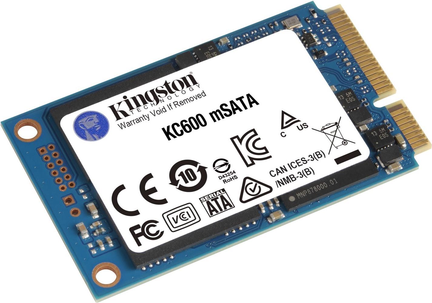 Kingston KC600 mSATA SSD 512 GB SATA 6Gb/s 3D TLC