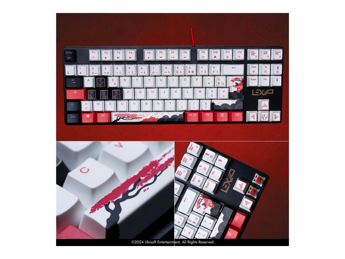 Lexip x UBISOFT Assassins Creed Shadows Disciple Bundle Mechanische Gaming-Tastatur QWERTZ USB RGB, Weiß/Schwarz/Gold/Rot