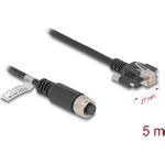 Delock M12 Kabel A-kodiert 8 Pin Buchse zu RJ45 Stecker mit Schrauben Cat.5e FTP 5 m (80430)