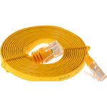 Helos CAT 6 Patchkabel UTP slim, gelb, 5,0 m Slimline, Flachband-Patchkabel, ungeschirmt, besonders flexibles und dünnes Kabel für besondere Einsatzzwecke, z. B. Verlegung unter Teppichböden, Laminat/Parkett oder zwischen Sockelleiste und Wand (014853)