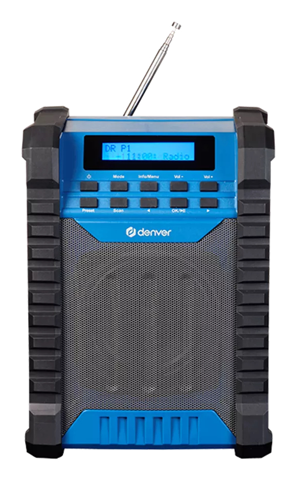 DENVER WRD-60 Baustellenradio 100 W DAB/DAB+/FM IP54 Schwarz, Blau