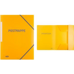 ELBA Postmappe, DIN A4, PP, transparent-gelb Eckspannermappe mit aufgeklebtem Rückenschild, Aufschrift - 1 Stück (400102220)
