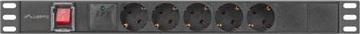 Lanberg LISTWA ZASILAJCA RACK PDU 19" LANBERG 1U 16A 5X SCHUKO 2M CZARNA C14 (PDU-05F-0200-IEC-BK)