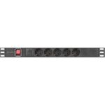 Lanberg LISTWA ZASILAJCA RACK PDU 19" LANBERG 1U 16A 5X SCHUKO 2M CZARNA C14 (PDU-05F-0200-IEC-BK)