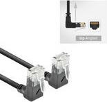 ACT Black 0.5 meters U/UTP CAT6A LSZH Slimline patch cable with RJ45 connectors 90? angled up to 90? angled up (DD6900)