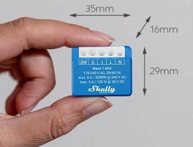 Shelly Qubino Wave 1 Mini LR Intelligenter Schalter Z-Wave Blau (3800238071929)