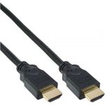 InLine® HDMI Kabel, HDMI-High Speed, Stecker / Stecker, verg. Kontakte, schwarz, 0,5m (17655P)