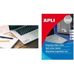 agipa Typenschild-Etiketten, 45,7 x 21,2 mm, silber aus Polyesterfolie, wetterfest, schmutzabweisend, reißfest, - 1 Stück (10066)