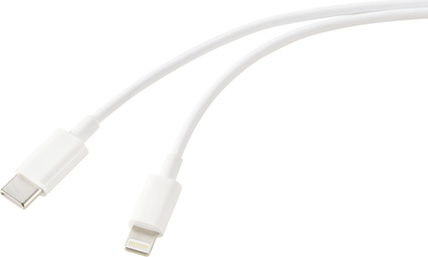 Renkforce USB-Kabel USB 2.0 USB-C Stecker Apple Lightning Stecker Weiß (RF-6857550)