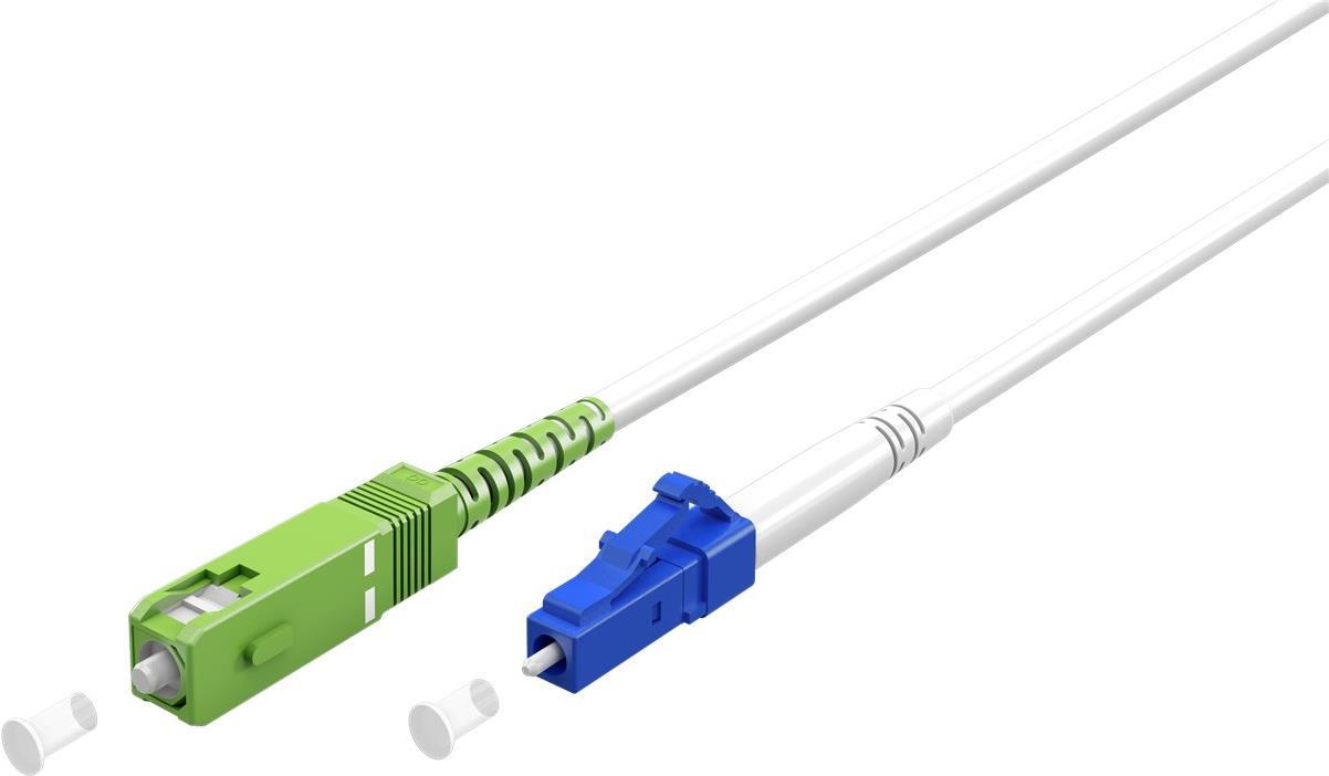 Goobay 59616 Glasfaserkabel 30 m SC/APC LC/UPC FTTH OS2 Weiß (59616)