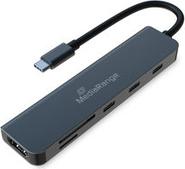 MEDIARANGE Verteiler USB Type-C auf Multi silber (MRCS519)