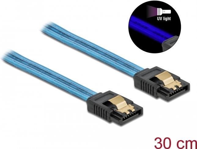 DeLOCK SATA 6 Gb/s Cable UV glow effect (82127)