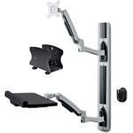 StarTech.com Wall Mount Workstation, VESA Mount For 32" Monitors (22lb/10kg), Fully Articulating Arms For Single Monitor Mount & Keyboard Tray, Includes Desktop Computer/PC Bracket (2PASTSC-WALL-MOUNT)