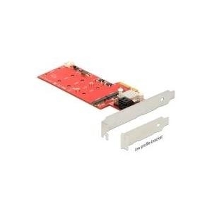 Delock PCI Express x4 Karte > Hybrid 2 x intern M.2 + 2 x SATA 6 Gb/s mit RAID - Low Profile Formfaktor (89379)