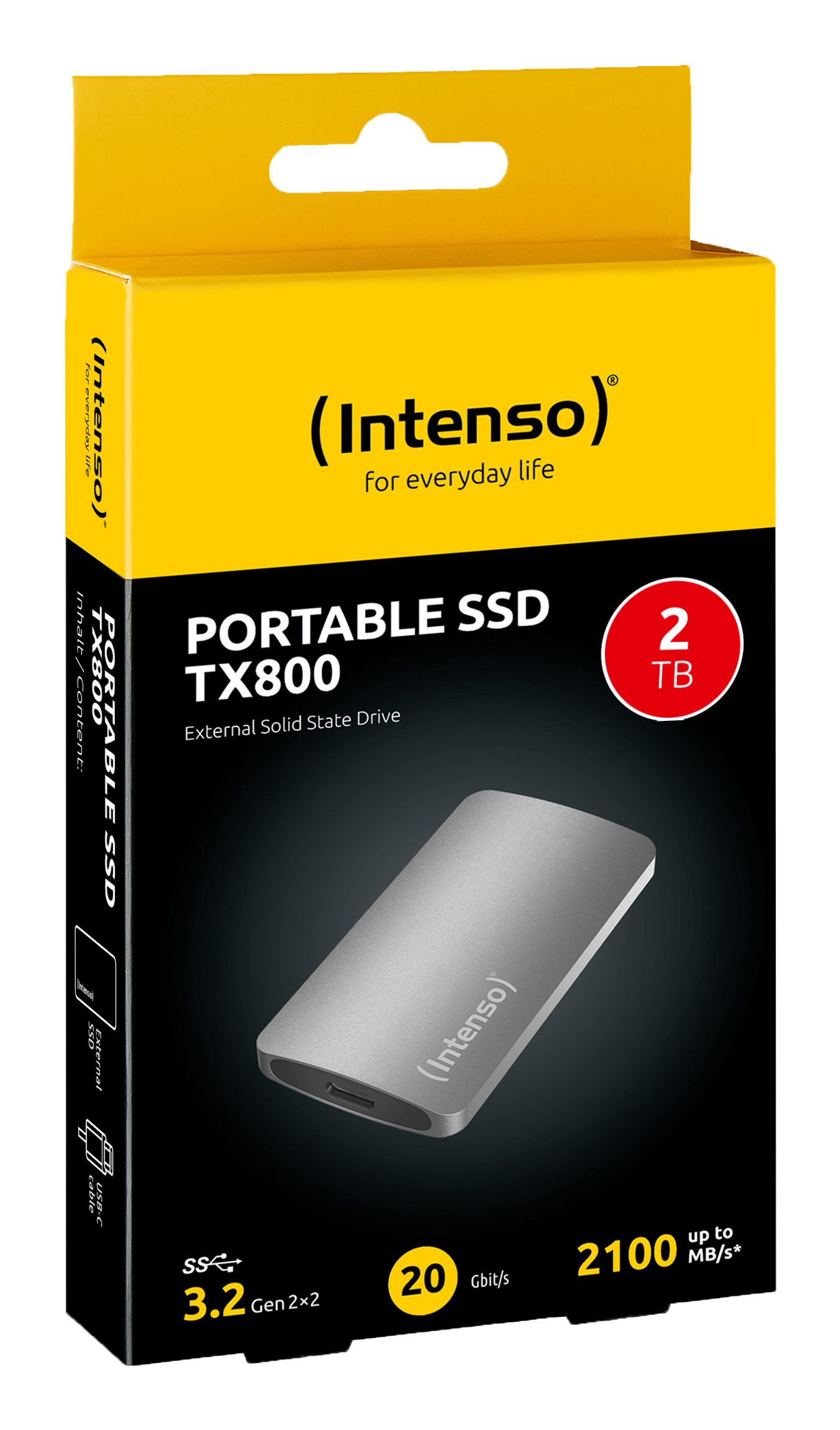 Intenso TX800 Externe SSD 2 TB USB 3.2 Gen 2x2 USB-C Anthrazit