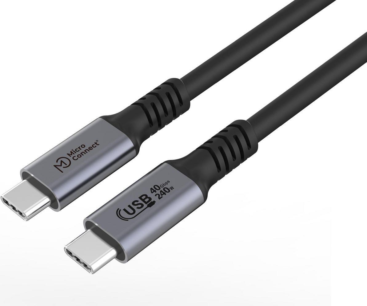 MicroConnect Premium USB4 Gen 3x2 USB-C cable 40Gbps 240W (USB4CC025-240W)