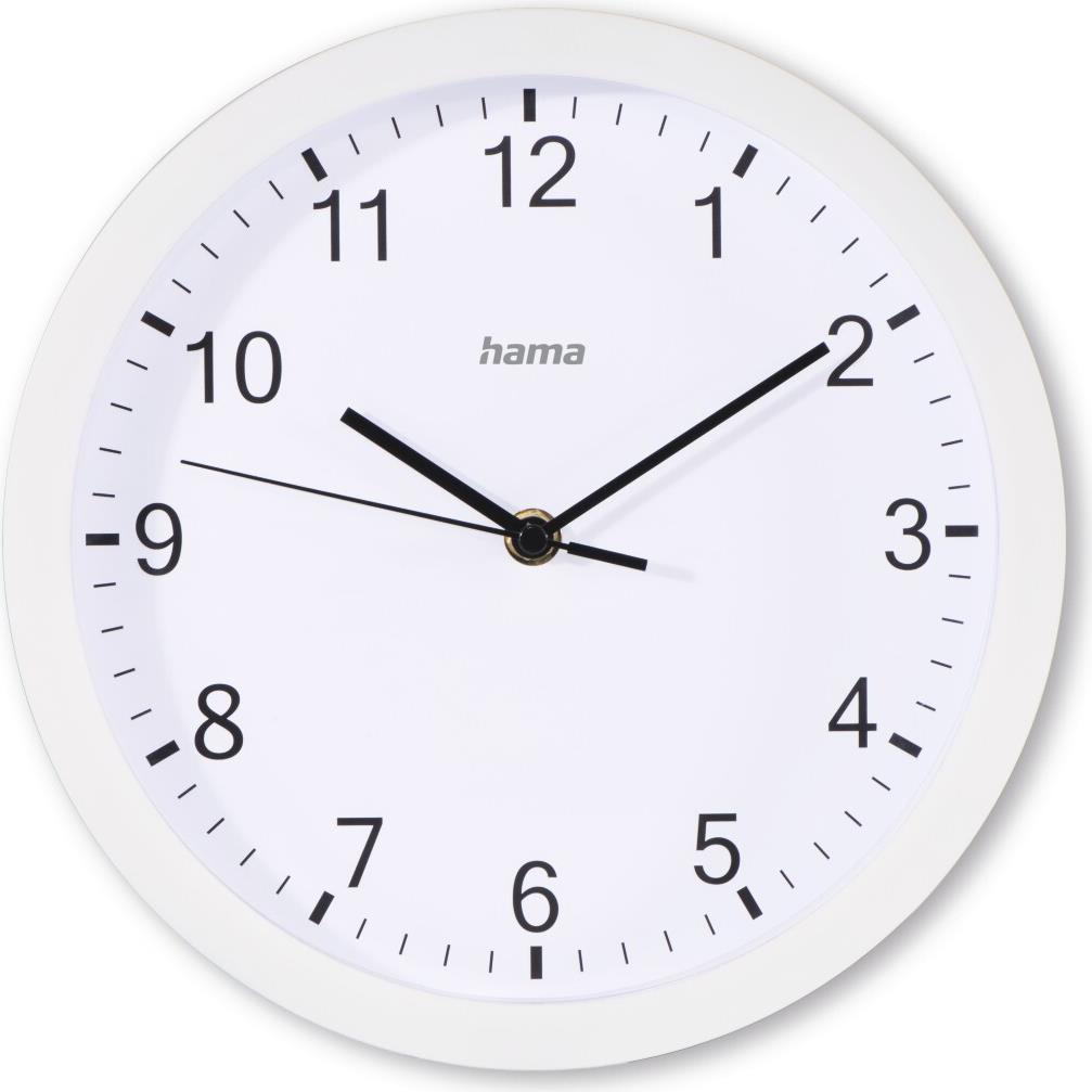 Hama Wanduhr Elba, Ø 25 cm, ohne Ticken, Weiß (00185864)