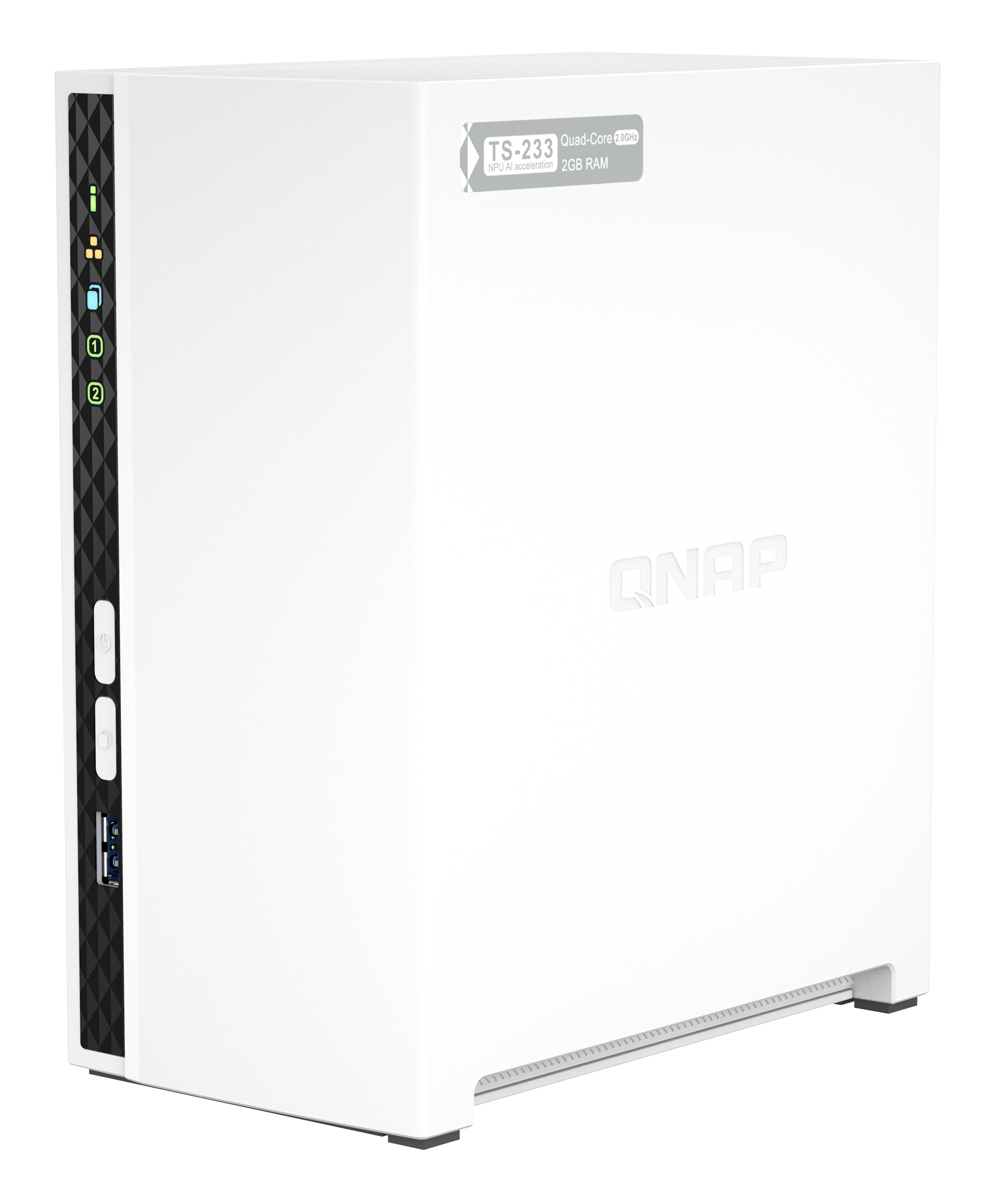 QNAP TS-233 NAS-Server 2-Bay ARM Cortex-A55 Quad-Core 2,0 GHz 2 GB RAM Weiß