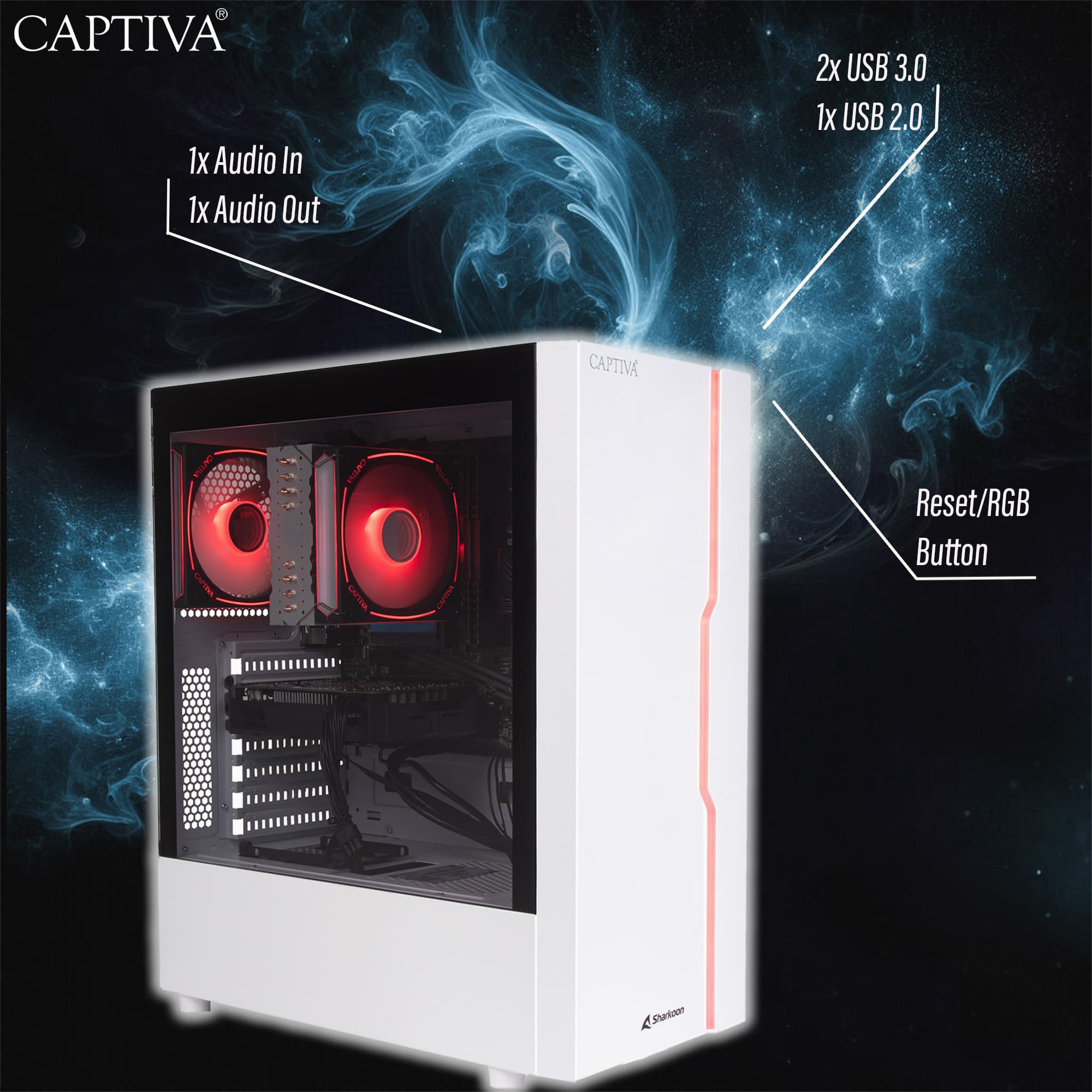 CAPTIVA Highend Gaming R93-313 AMD Ryzen 7 5700X 32 GB RAM 1 TB SSD NVIDIA GeForce RTX 5070 Weiß