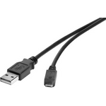 Renkforce USB 2.0 Kabel [1x USB 2.0 Stecker A - 1x USB 2.0 Stecker Micro-B] 3 m Schwarz vergoldete Steckkontakte Renkforce (1574809)