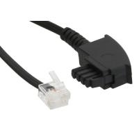 InLine® TAE-F Kabel für DSL Splitter, TAE-F Stecker an Western 6/2 DEC Stecker, 25m (18625)