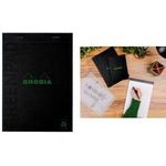 RHODIA Notizblock GREENPAD, DIN A4+, kariert, schwarz Maße 210 x 318 mm, kopfseitige Heftung, Papier 90 g/qm, - 1 Stück (19991C)