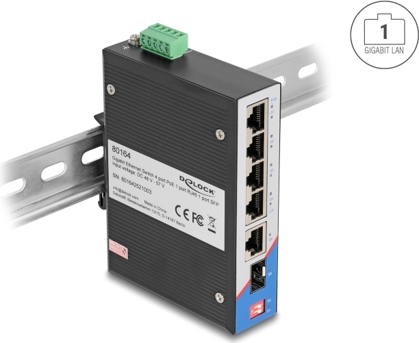 Delock 80164 Industrie Switch für Hutschiene (80164)