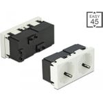 Delock Easy 45 Schutzkontakt-Steckdose 2-fach 45°-Anordnung 45 x 45 mm (81423)