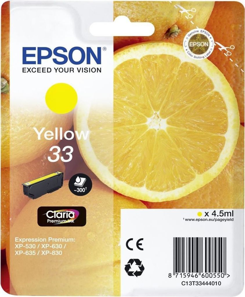 Epson Ink/33 Oranges 4.5ml YL SEC (C13T33444022)