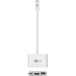 Goobay USB-C™ Multiport Adapter HDMI, Weiß, 0.15 m - erweitert ein USB-C™ Gerät um einen HDMI™- und einen USB 3.0- Anschluss (62104)