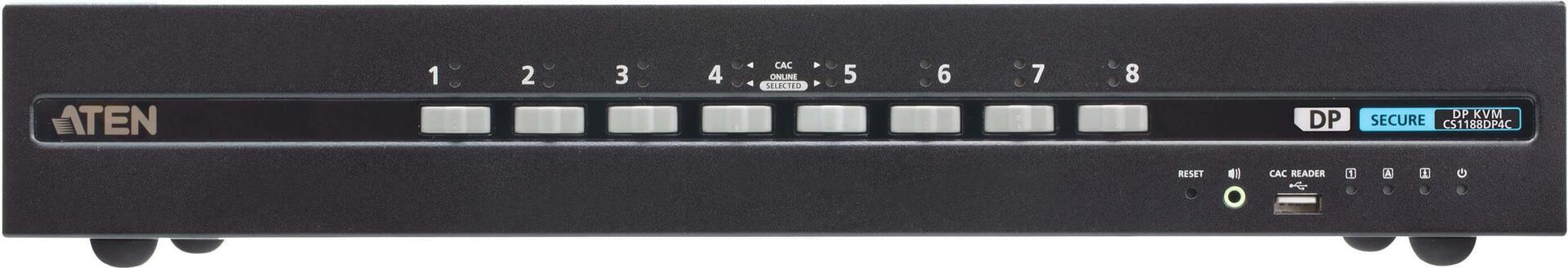 ATEN 8-Port USB DisplayPort Secure KVM-Switch mit CAC (PSD PP v4.0-konform) (CS1188DP4C-AT-G)
